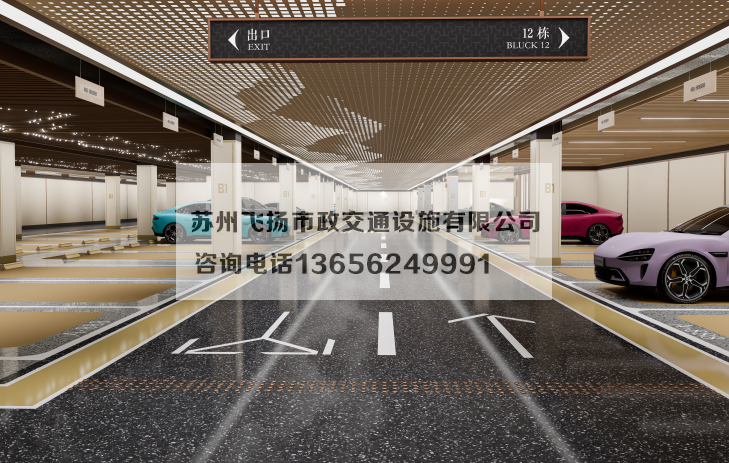 萬科左岸車庫劃線設(shè)計效果宣傳圖